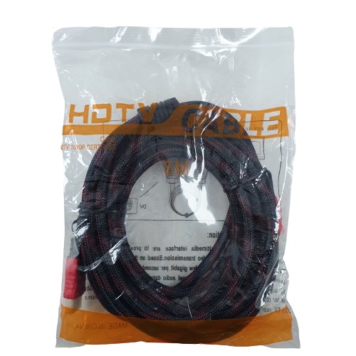 Kabel HDMI 5M Cable HDMI to HDMI Jaring Merah Hitam HDTV 5 Meter