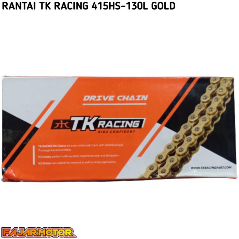 TK RACING RANTAI 415HS x 130L GOLD CB150R  TIGER MEGAPRO VIXION SATRIAFU JUPITER SUPRA