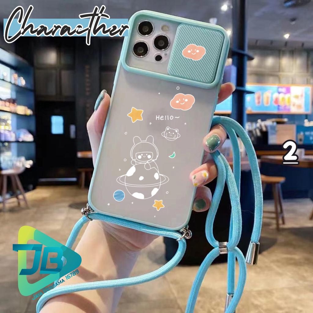 SOFTCASE SLINGCASE SLIDE PELINDUNG KAMERA KARTUN SAMSUNG OPPO VIVO REALME IPHONE XIAOMI FOR ALL TYPE JB4846