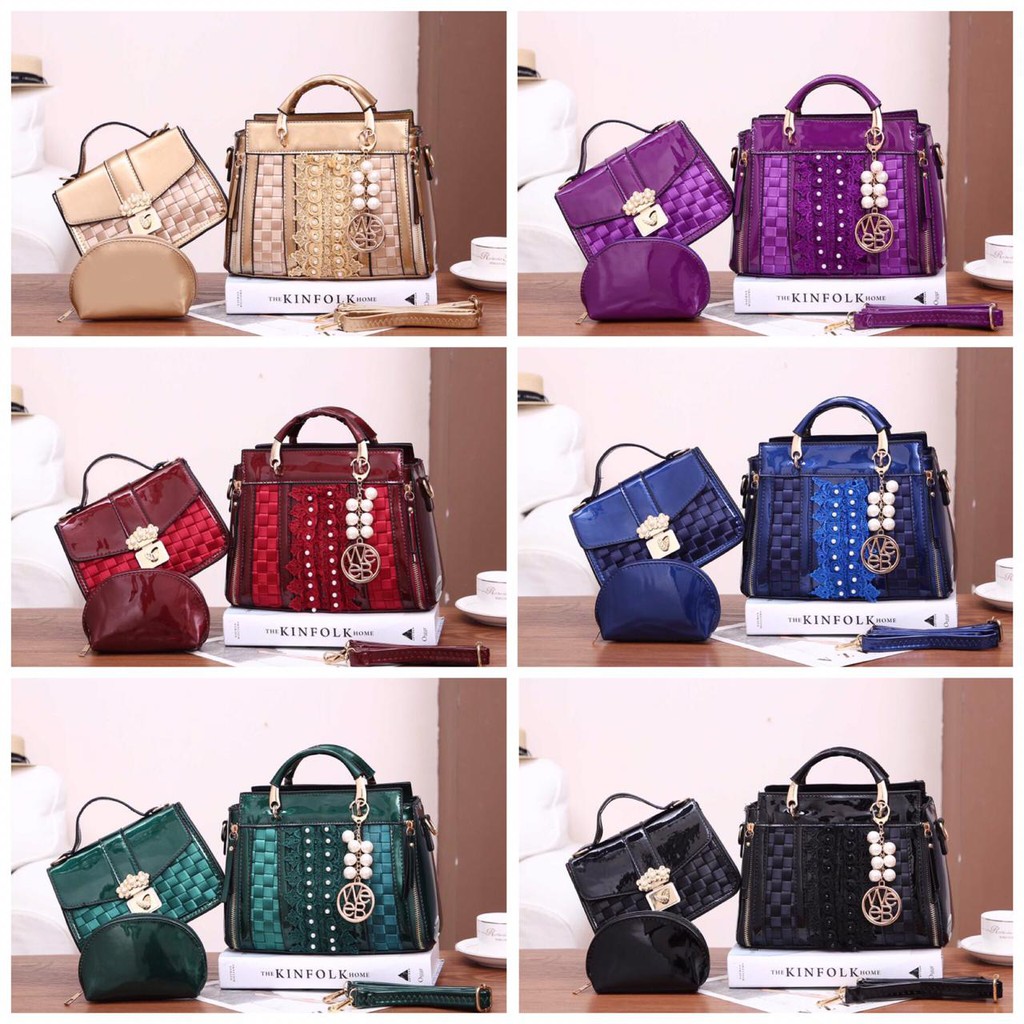 Webe Cantika 2391 DEN Set 3in1 TAS WANITA TAS BEHEL TAS IMPORT TAS BEHEL TAS BRANDED