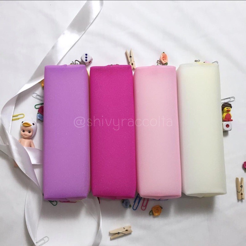 GLITTERY PLAIN SHINY PENCIL CASE KOTAK PENSIL ALAT TULIS LUCU