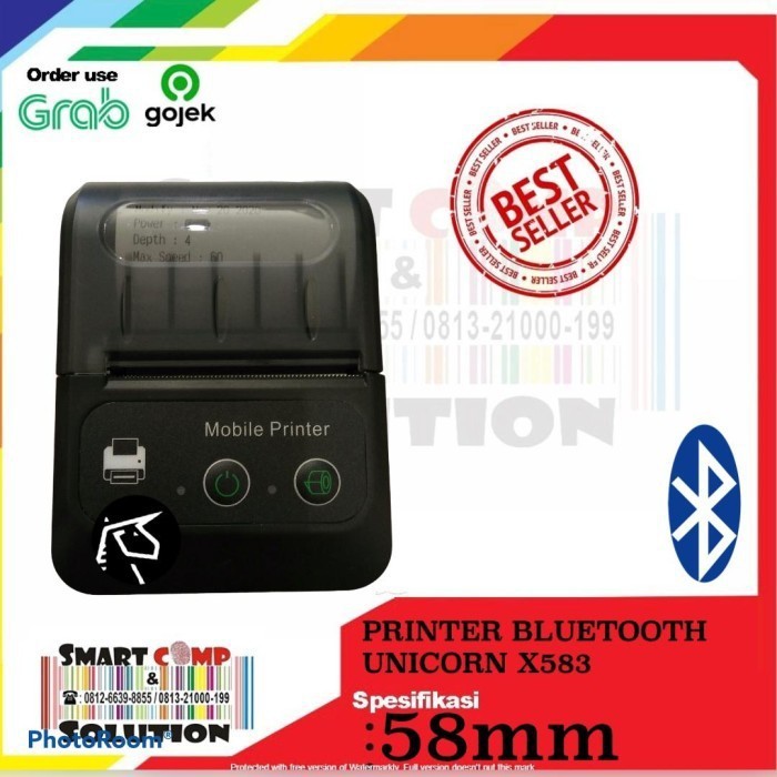 PRINTER THERMAL BLUETOOTH UNICORN X583 RPP02 MOKA GOBIZ PAWOON QASIR 58MM