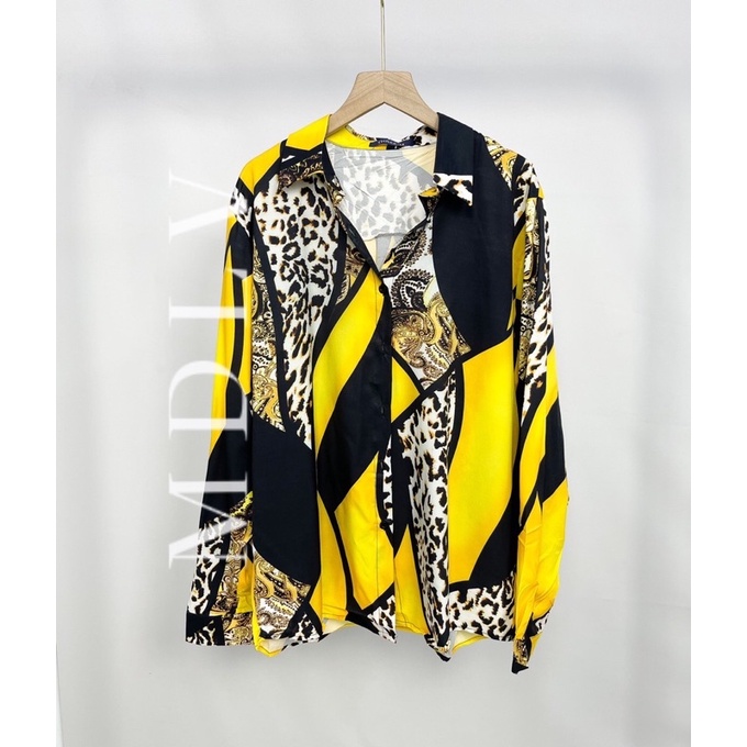 MDLV ~ BM 0198 SHANICE YELLOW LEOPARD SHIRT