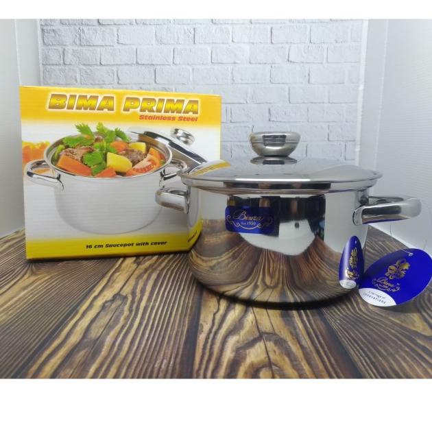 ✶ BIMA Panci Bima Prima Saucepot Stainless Steel 16Cm ◌
