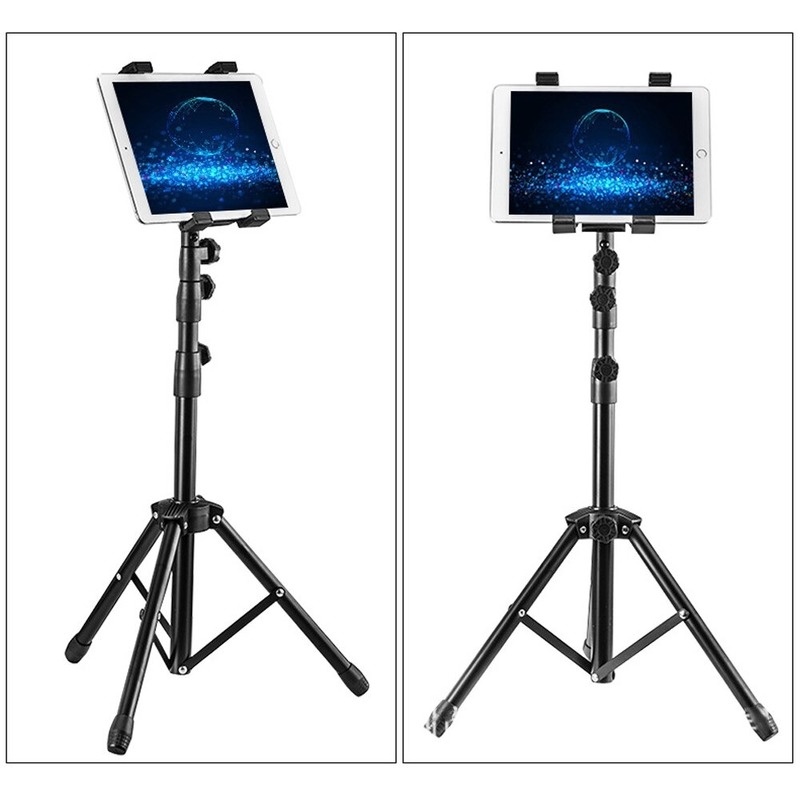 Tripod tablet yang dapat disesuaikan Dudukan lantai logam Dudukan tablet universal Braket pendaratan malas Pasang bingkai penopang tablet Dudukan fotografi portabel Dudukan Tripod Lantai untuk Skor Musik Tripod ucapan Cocok untuk 7-11 inci