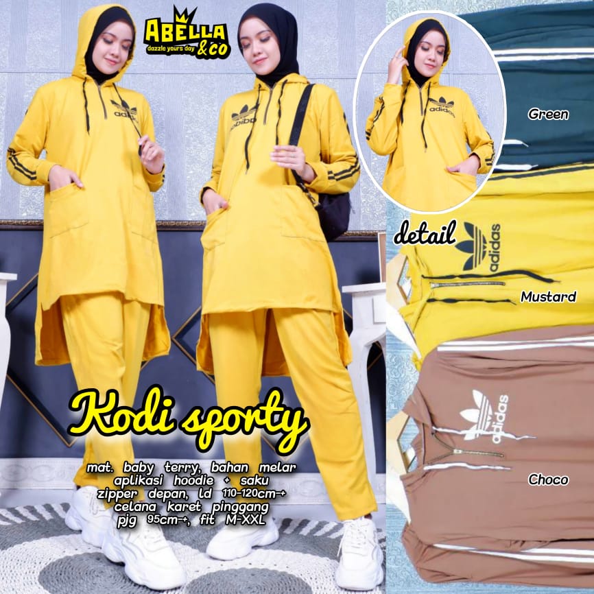 SETELAN KODI / 11.2 / BAHAN BABYTERRY HQ / LD 110-120 CM / LP 65-95  / FIT M-XXL / ONE SET SPORTY / ABELLA