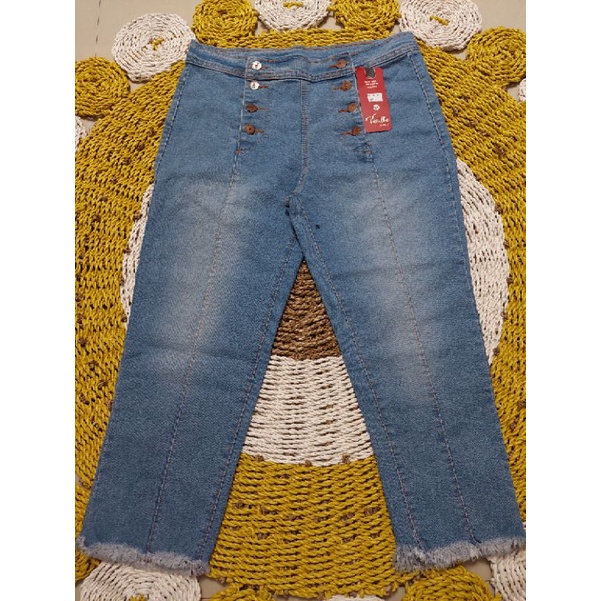 Celana Paola 7/9 Jeans bawah Rawis // Celana 7/9 Paola jeans 8 BUTTON