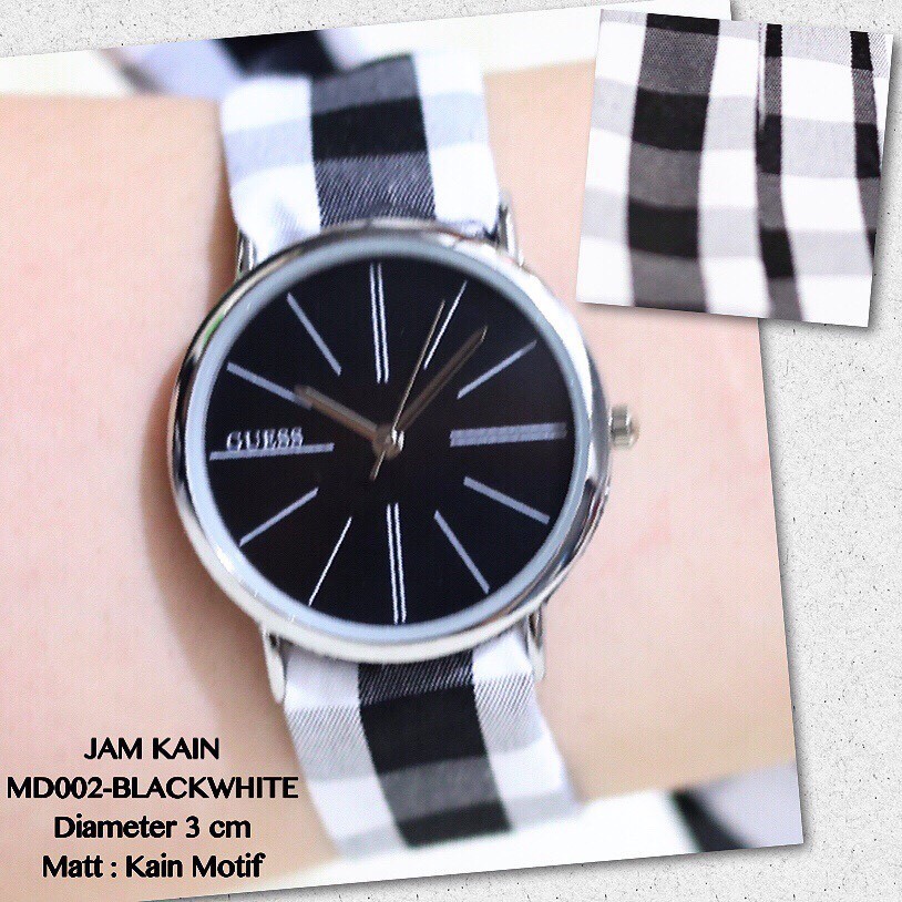 Jam tangan kain pita GUESS grosir ecer flash sale obral termurah import MD001