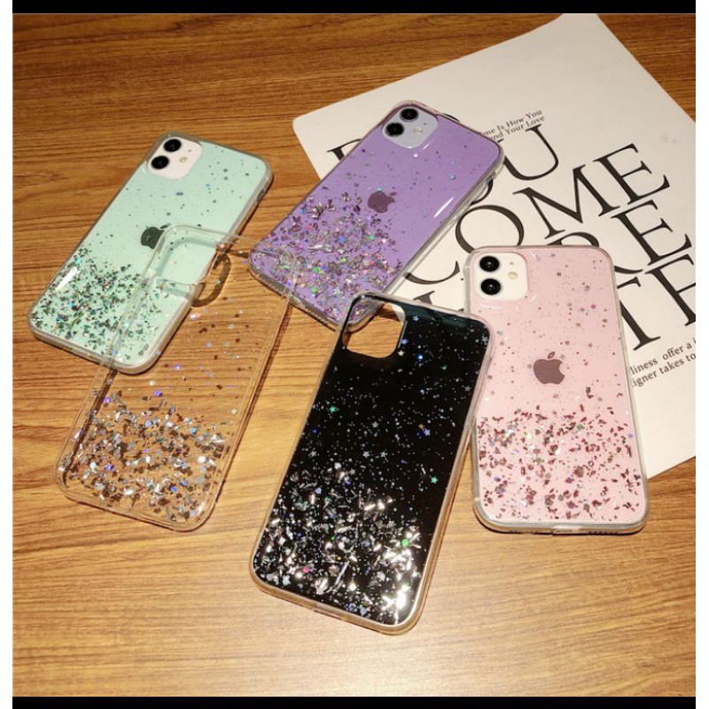 SOFT CASE GLITER BLING MEWAH TRANSPARENT MOTIF CEWEK FOR IPHONE Xs MAX