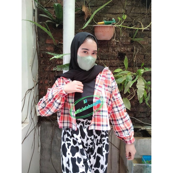CROP TOP FLANEL / KEMEJA FLANEL WANITA / KEMEJA CROP / KEMEJA WANITA TERBARU-AL :02