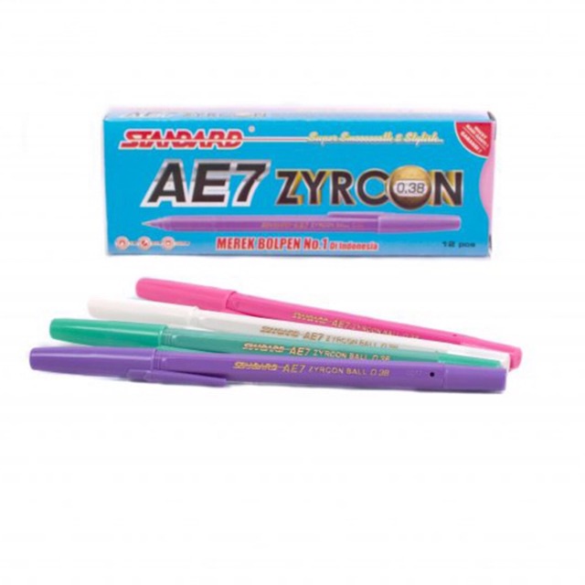 

STANDARD Pulpen AE7 Zyrcon Ball 0.38 mm Oil Gel Pen (Pack)