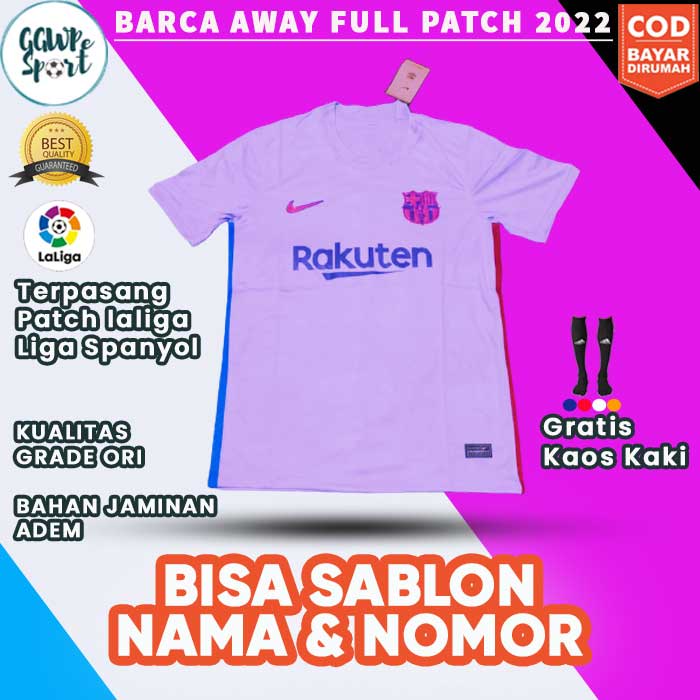 JERSEY BARCELONA BARCA 2021 2022 AWAY TANDANG TERBARU PREMIUM QUALITY KUALITAS JAMINAN TERBAIK