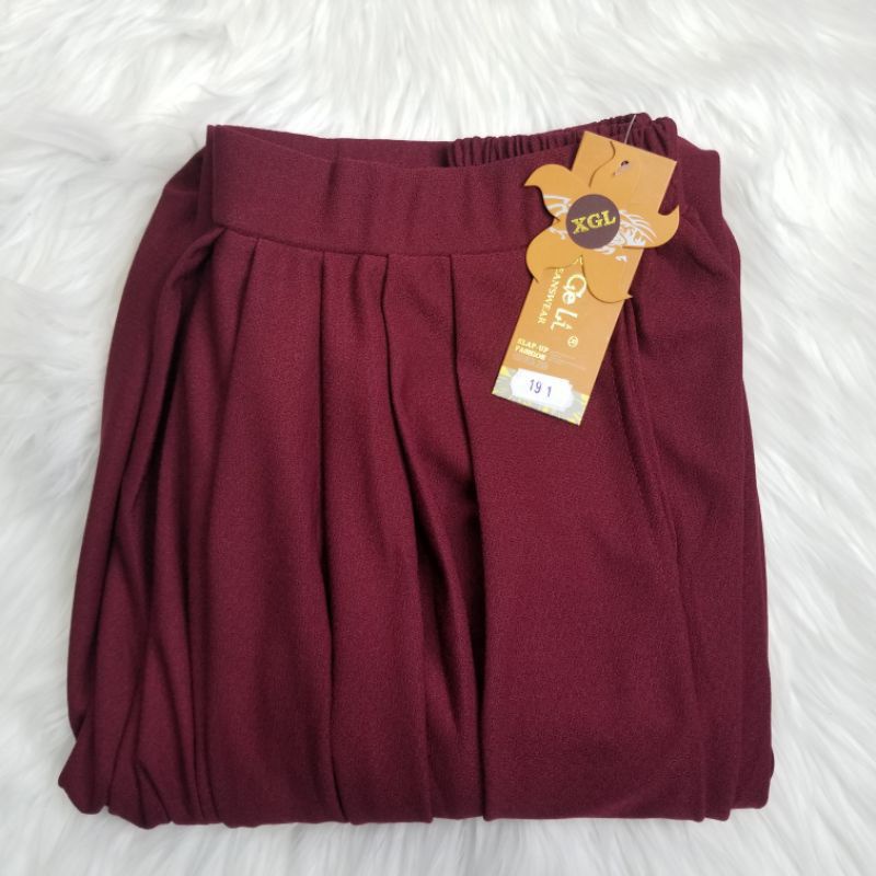KULOT POLOS PREMIUM MODEL JATUH LURUS JUMBO  ALLSIZE MUAT S M L Xl  XXL-Maroon