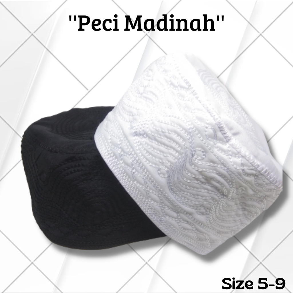 Peci Madinah Peci Haji Kopyah Putih Polos Kopyah Haji