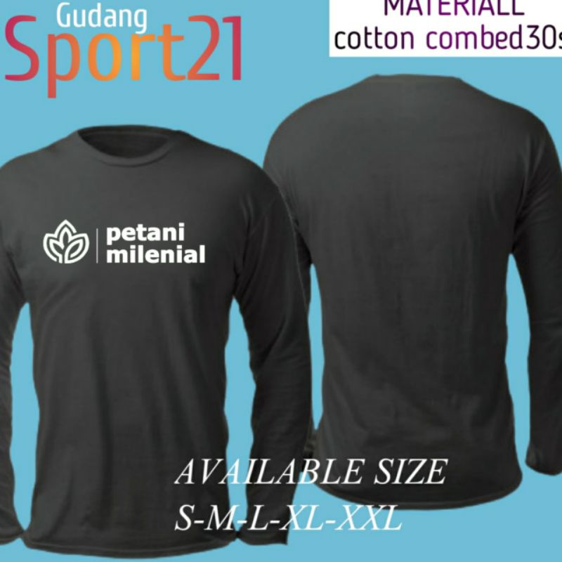 kaos baju lengan panjang petani milenial kaos petani INDONESIA
