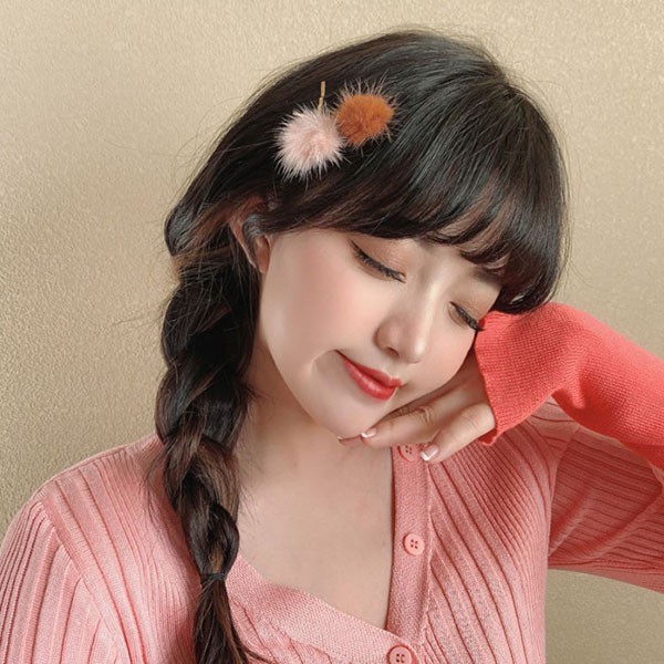 jepit rambut bulu hair ball hairpin jje059 (3E4)