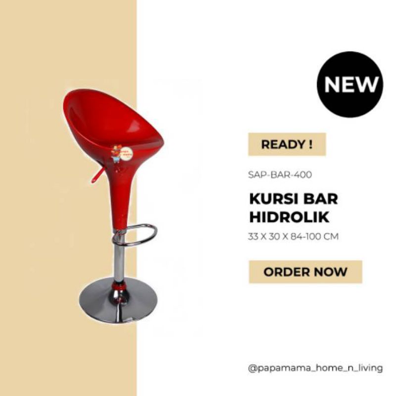 Kursi Bar Minimalis - Kursi Bar Kaki Hidrolik SP400 - Kursi Cafe Tinggi - Medan Promk Harga Grosir
