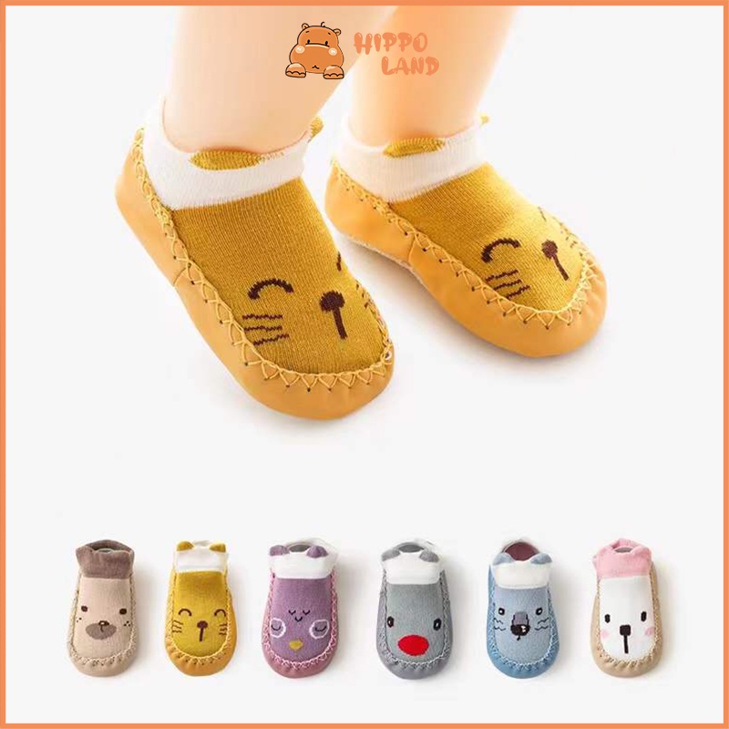 HIPPO LAND Kaos kaki anak bayi motif/Sepatu kulit 95-96-97-98