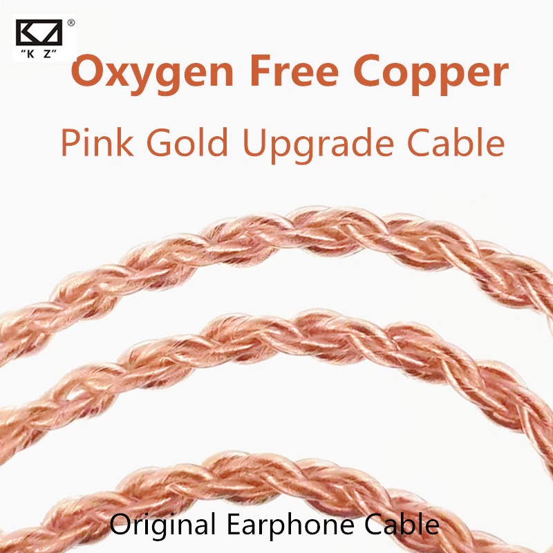 KZ Pink Gold High Purity Copper Cable with Mic Kabel KZ ZSN Pro X  ZS10 Pro ZSX ZAX DQ6 EDX Pro ZEX Pro EDS ZAS ASX AS16 AS12 ZST ZST X ED12 EDX