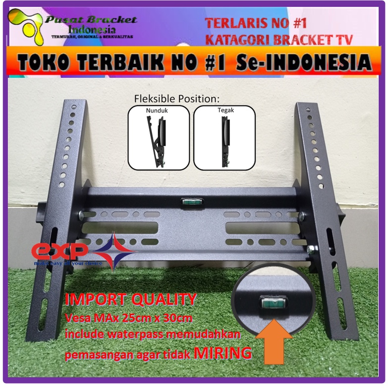 Bracket TV HISENSE 21&quot; s/d 43&quot; waterpass GARANSI 100% COCOK!!! IMPORT QUALITY