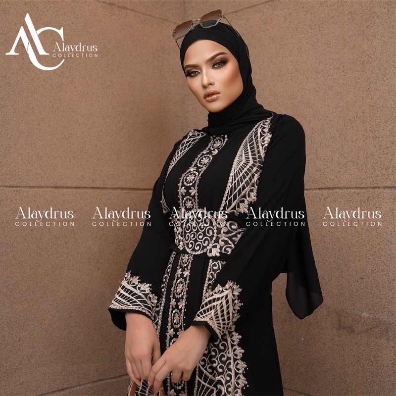 Abaya Baju Muslim Bordir Gamis Maxi Dress Arab Saudi Bordir Zephy Turki Umroh Dubai Turkey India 847