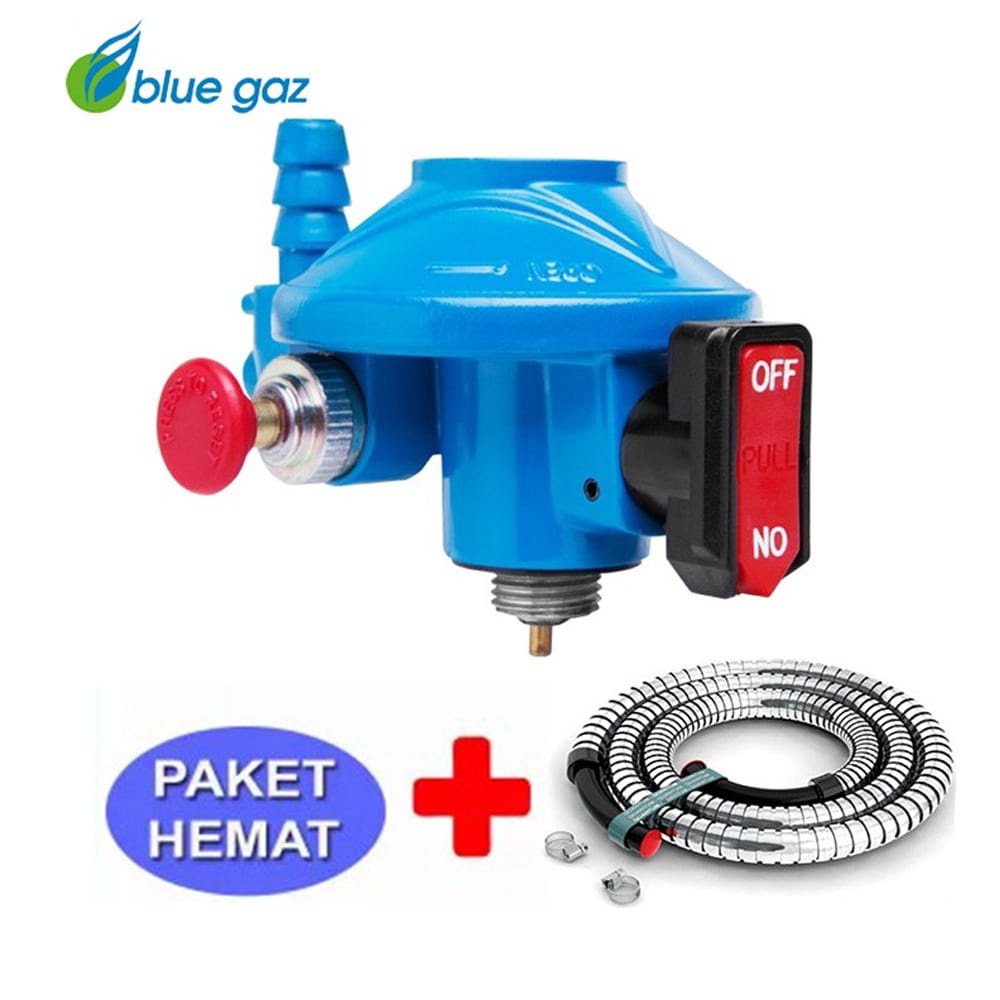 Paket Blue Gaz Indikator Gas - blue Gaz Regulator PD + Selang 1.8M - TERMURAH
