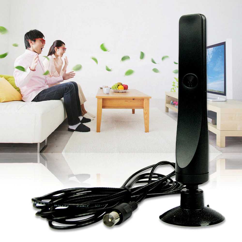 Antena TV Tabung/Digital Indoor DVB-T2 High Gain 12 dBi - EL0465 - Black