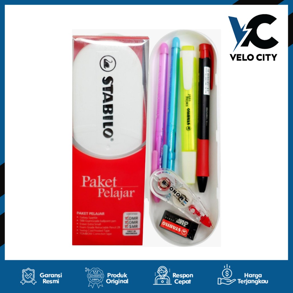 STABILO Alat Tulis 1set Lengkap Paket Belajar - Original