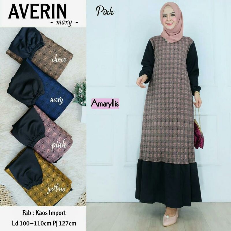 Gamis Averin By Amarylis | Gamis Bahan Kaos Import