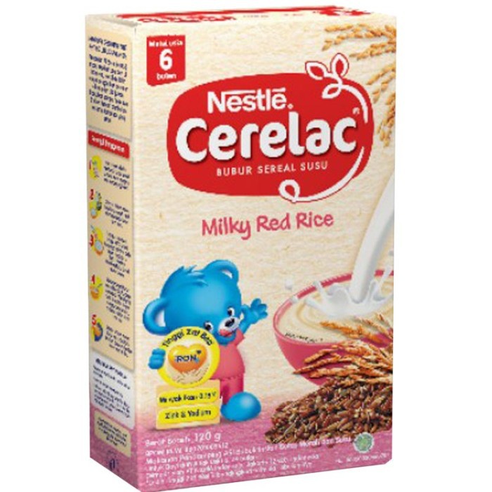 Nestle Bubur Bayi Cerelac Probiotik Beras Merah & Susu 120G