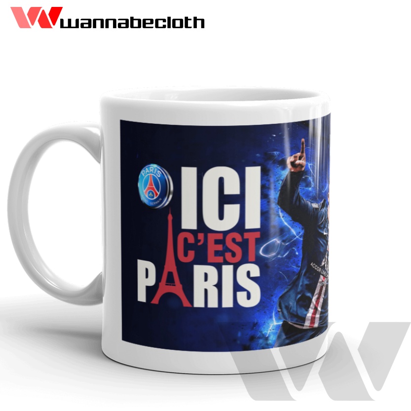 Gelas PSG Mug PSG Mug Paris Saint Germain Cangkir PSG Souvenir Bola PSG Merchandise Mbappe