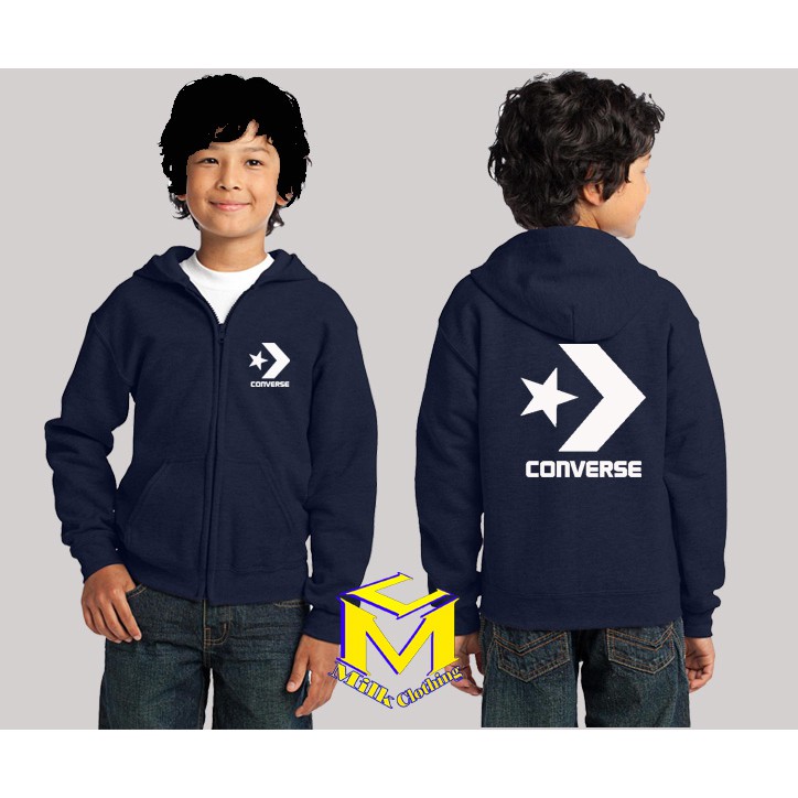 HOODIE ZIPPER ANAK ANAK CONVERSE ORIGINAL PREM - MILK CLOTHING