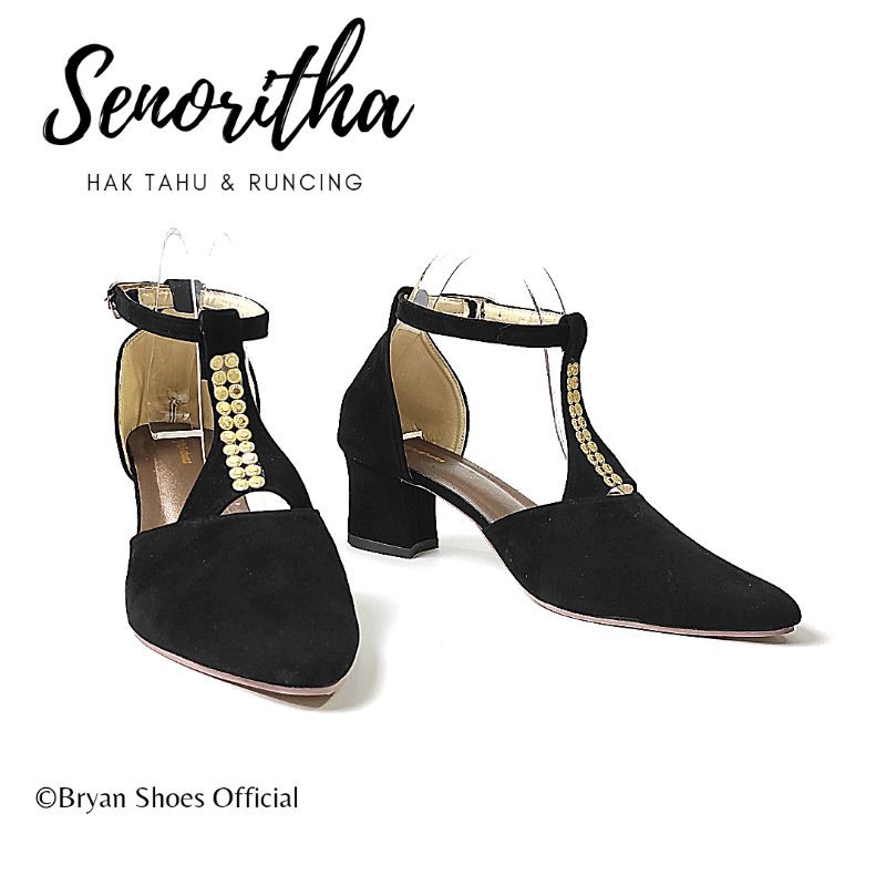 Bryan Senoritha Heels Y T -Shapes Mote Pesta Suede Beludru Jumbo Bigsize Oversize 36-40 41 42 43