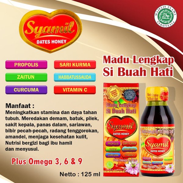 

MADU SYAMIL ANAK Dates Honey / Syamil Dates Honey kemasan Baru / Madu Kurma Syamil Si Buah Hati / Madu Syamil Kids / Aman Sudah POM & Halal