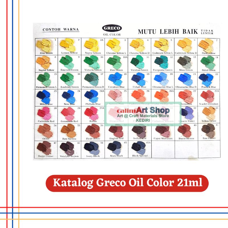 GRECO OIL COLOUR HITAM PART 2- PUTIH PART 2