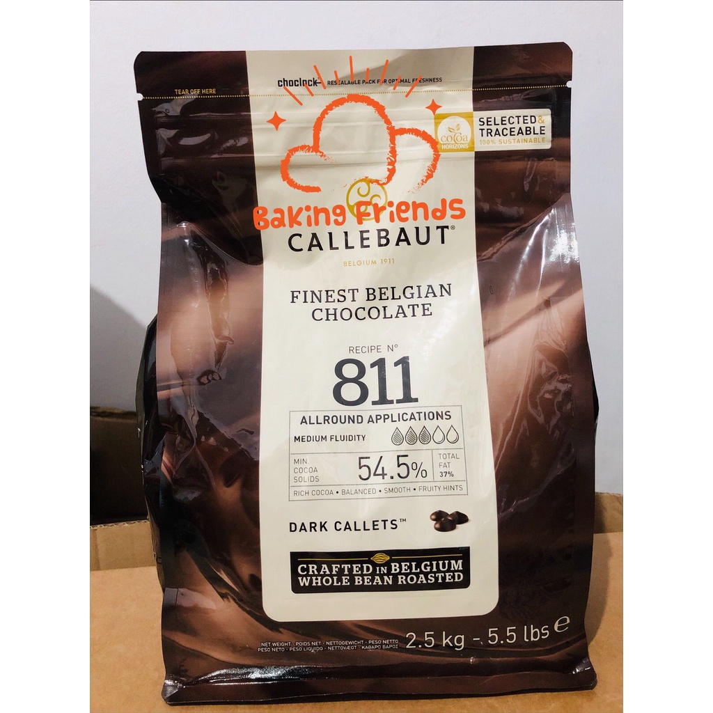 CALLEBAUT DARK CHOCOLATE 811 COUVERTURE 500GR/REPACK/DARK CALLETS/CALLET/COKELAT LELEH 500 GRAM