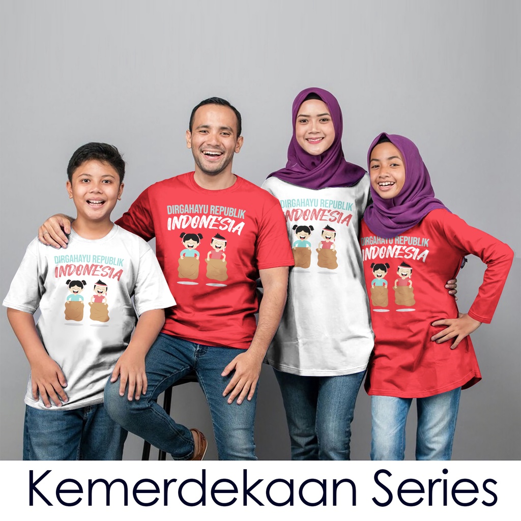 Kaos Family Couple Agustusan Kemerdekaan Indonesia Motif Garuda Pancasila Kaos Keluarga Laki Laki Perempuan Kaos Anak Dan Dewasa Lengan Pendek dan Lengan Panjang