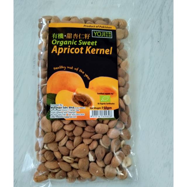 

Biji Aprikot Organik 150g. Organic Sweet Apricot Kernel