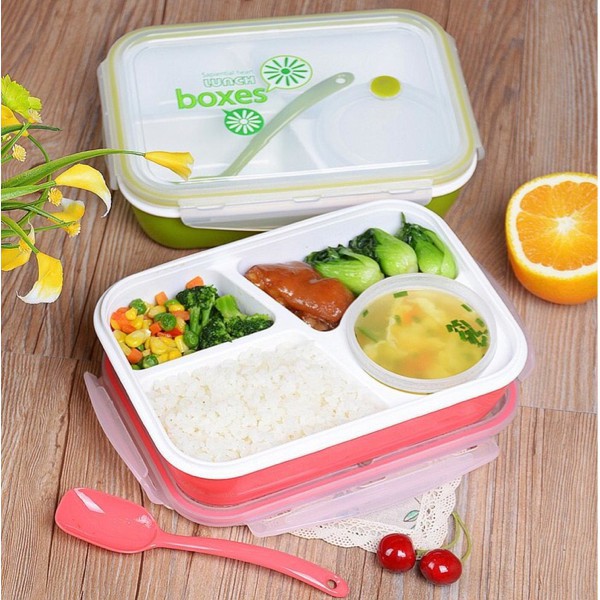 Lunch Box Yooyee sekat 4   Kotak makan sekat yooyee anti bocor  415