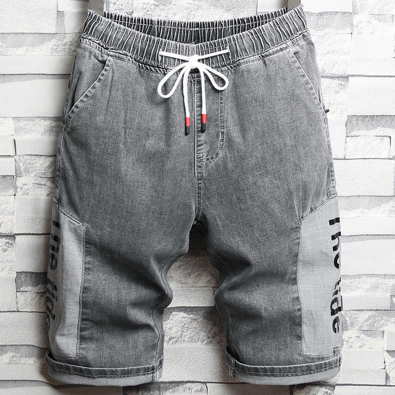 Celana Jeans Cropped Celana Pendek Pria Musim Panas Jahitan Tipis