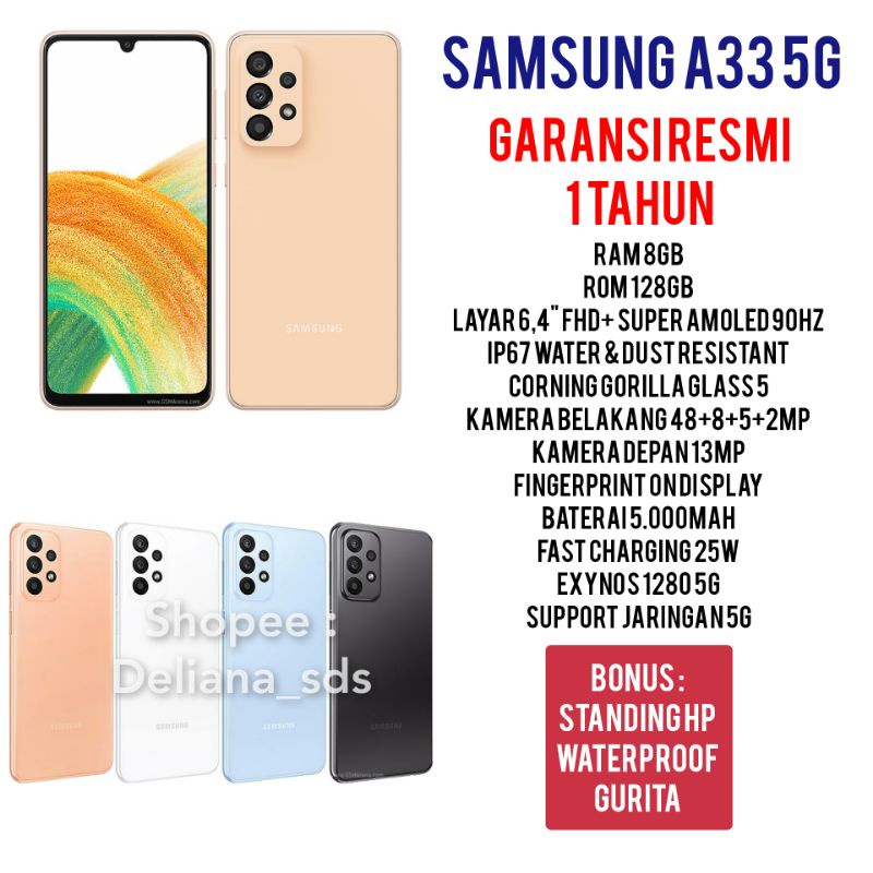 Samsung A33 5G 8/128 8 128 8/128GB Garansi Resmi 1 Tahun sein Samsung A33 8/128
