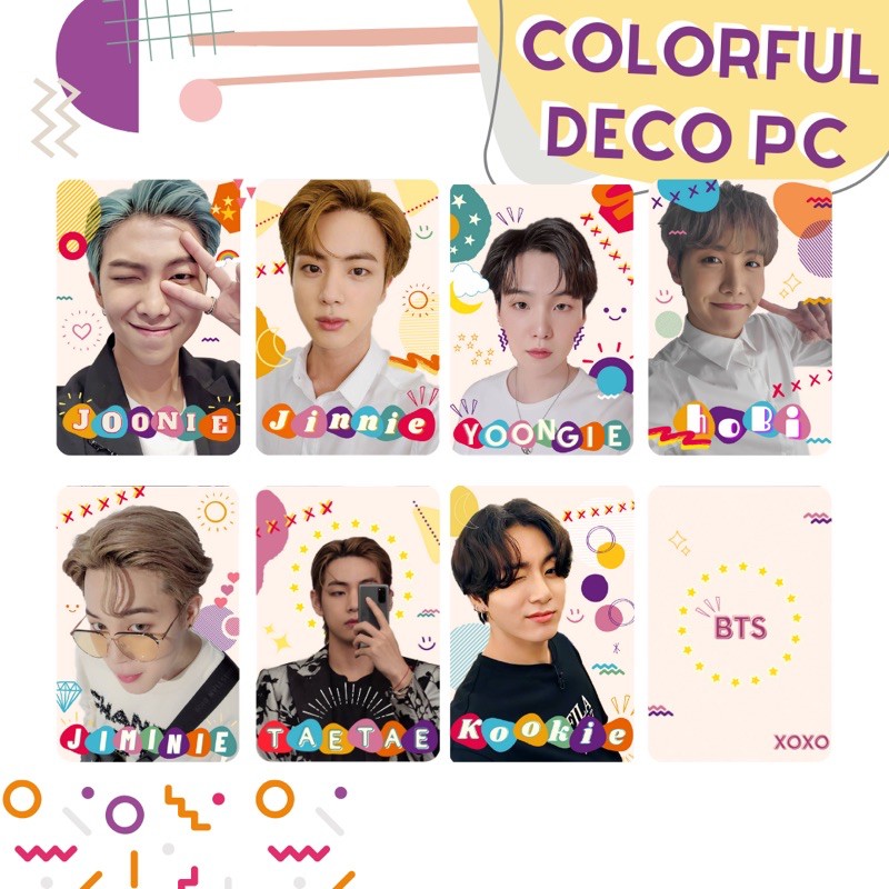 DECO PHOTOCARD PC BTS COLORFUL EDITION / RM / JIN / SUGA / J-HOPE / JIMIN / V / JK