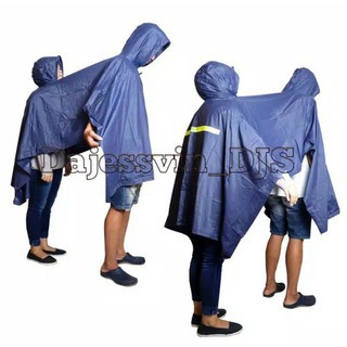 Jas Hujan PONCHO 2 Kepala 2in1 New Vega Dolphin Blue / Mantel Hujan Poncho 2in1