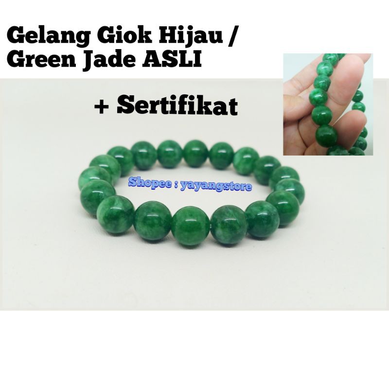 Gelang Batu Alam / Kesehatan / Gelang Tiger Eye / Gelang Giok Hijau / Gelang Lazuli Sertifikat