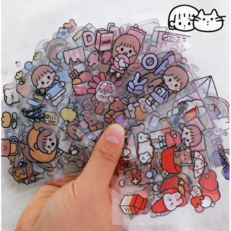 Sticker Lucu Kawaii / Sticker Aesthetic Lucu / Sticker hp Lucu / Sticker Botol Lucu
