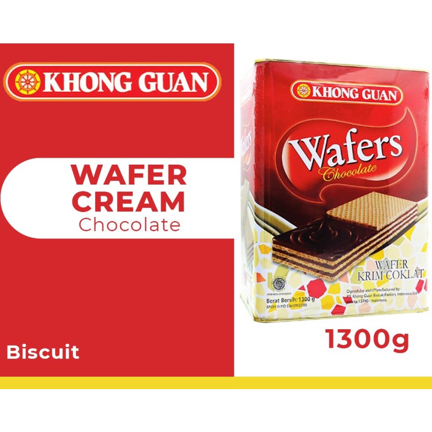 

Khong Guan Wafers wafer Chocolate 1300g 1300 gram 1.3 kilogram