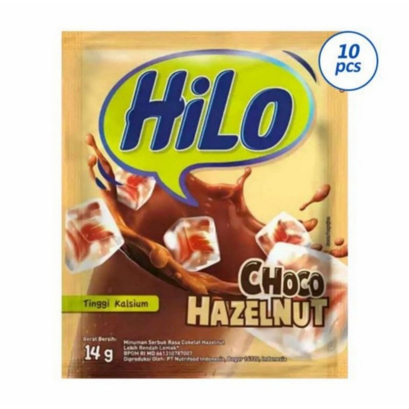 

Hilo Choco Hazelnut 1 Renceng isi 10 Sachet