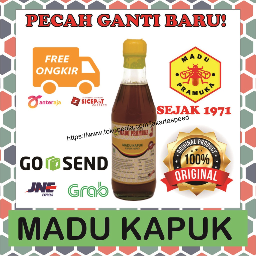 

Madu Asli Kapuk 350ml Madu Pramuka Alami