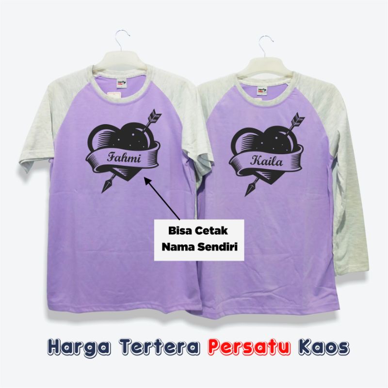 Kaos Couple Bebas Request Nama Pasangan
