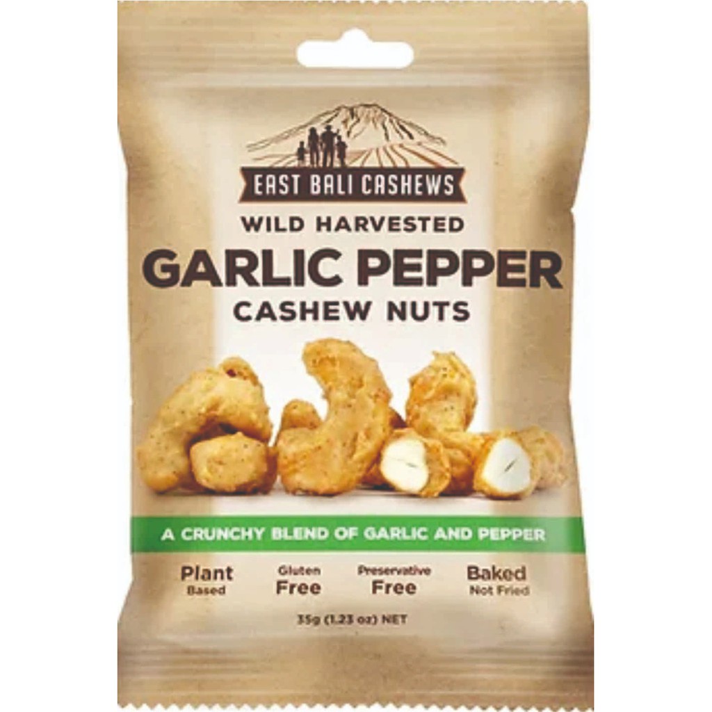 

East Bali Cashews - Cashew Nuts 35 Gr - Kacang Mente Garlic Pepper TKDB